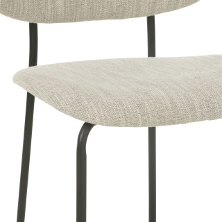 Chaises de salle à manger design en tissu beige (lot de 2)  ARKO - HELLIN