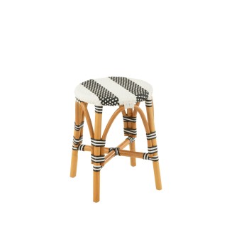 Tabourets parisiens avec assise tressée rayures (lot de 2) MONTMARTRE - HELLIN