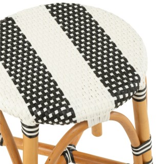Tabourets parisiens avec assise tressée rayures (lot de 2) MONTMARTRE - HELLIN
