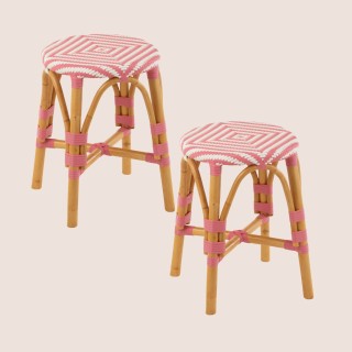 Tabourets parisiens avec assise tressée (lot de 2) MONTMARTRE - HELLIN