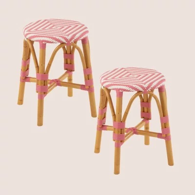 Tabourets parisiens avec assise tressée (lot de 2) MONTMARTRE - HELLIN