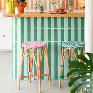 Tabourets parisiens avec assise tressée (lot de 2) MONTMARTRE - HELLIN