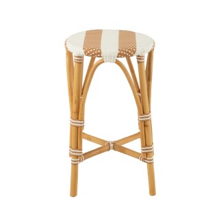 Tabourets de bar parisiens assise tressée rayures (lot de 2) MONTMARTRE - HELLIN