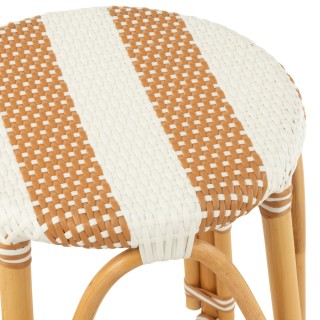 Tabourets de bar parisiens assise tressée rayures (lot de 2) MONTMARTRE - HELLIN