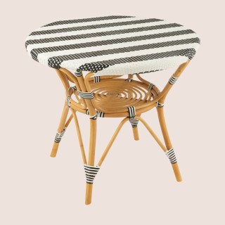 Table ronde parisienne tressée rayures D90 2 places MONTMARTRE - HELLIN
