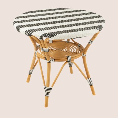 Table ronde parisienne tressée rayures D90 2 places MONTMARTRE - HELLIN