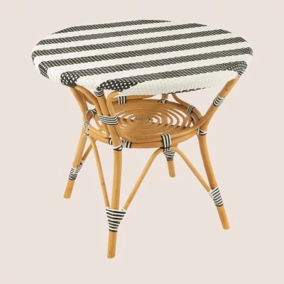 Table ronde parisienne tressée rayures D90 2 places MONTMARTRE - HELLIN