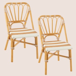 Chaises parisiennes tressées rayures (lot de 2) MONTMARTRE - HELLIN