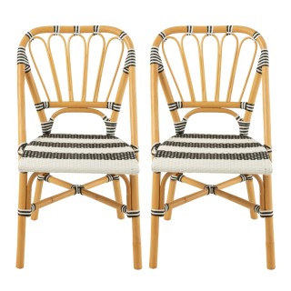 Chaises parisiennes tressées rayures (lot de 2) MONTMARTRE - HELLIN