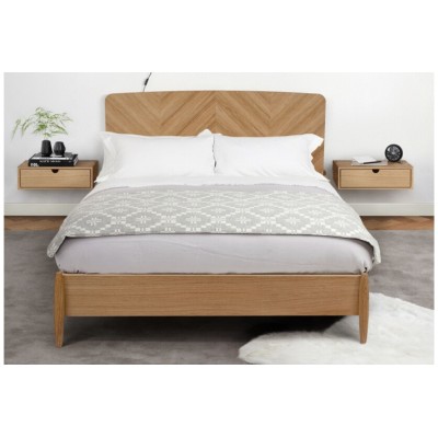 OCCASION Lit double scandinave L140/180 en chêne RIBE - HELLIN