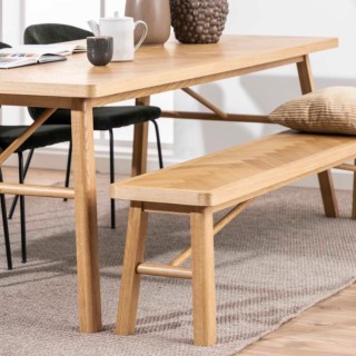Banc de salle à manger en chêne de style scandinave L200 WALY - HELLIN