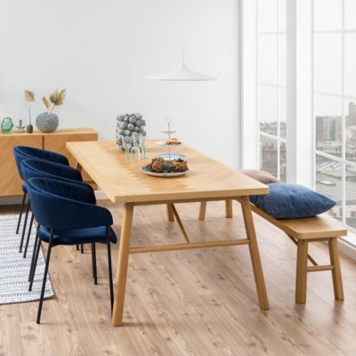 Table à manger rectangulaire en chêne L200 de style scandinave WALY - HELLIN