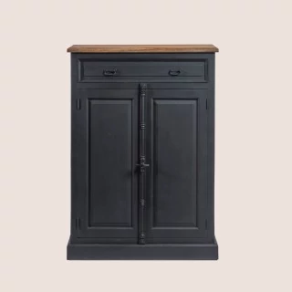 Bahut haut de rangement en bois et teck massif pour la salle à manger.