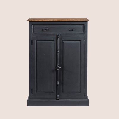 Bahut haut de rangement en bois et teck massif pour la salle à manger.