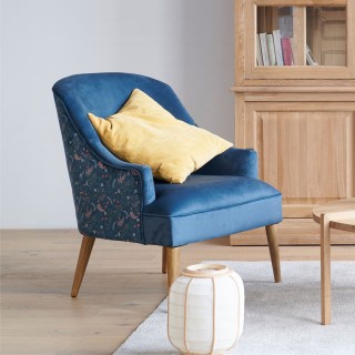 Fauteuil en velours côtelé uni LILO - HELLIN