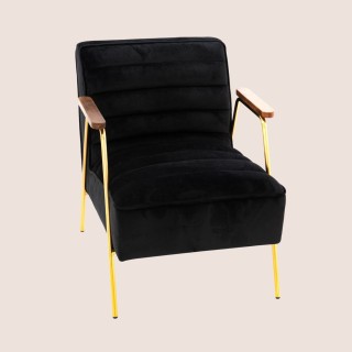 Fauteuil relax en velours et métal doré LISBOA - HELLIN