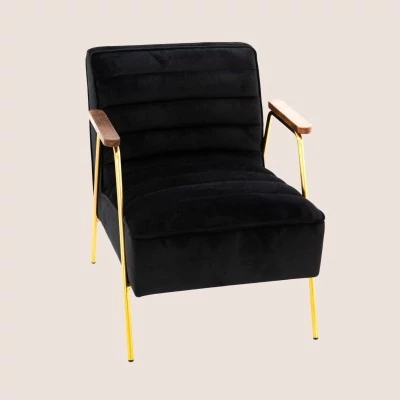 Fauteuil relax en velours et métal doré LISBOA - HELLIN