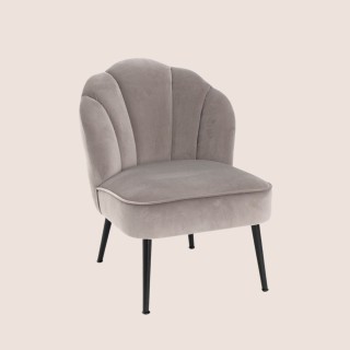 Fauteuil en velours et pieds métal CAMELIA - HELLIN