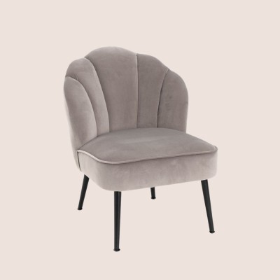 Fauteuil en velours et pieds métal CAMELIA - HELLIN