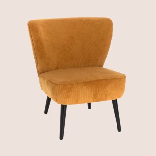 Fauteuil crapaud en velours côtelé MALO - HELLIN