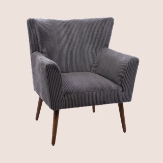 Fauteuil à accoudoirs en velours côtelé large HERON - HELLIN