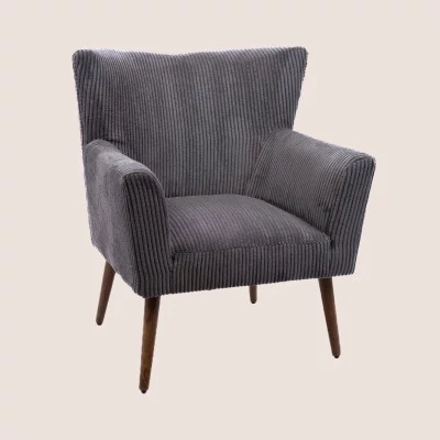 Fauteuil à accoudoirs en velours côtelé large HERON - HELLIN