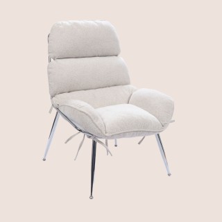 Fauteuil de relaxation en tissu et en métal chromé KAITAN - HELLIN