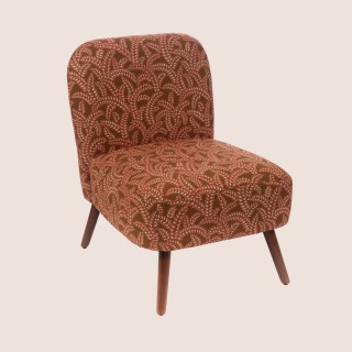 Fauteuil trendy en tissu et pieds en bois ELIAD - HELLIN