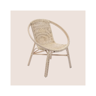 Fauteuil rond en rotin naturel CROZON - HELLIN