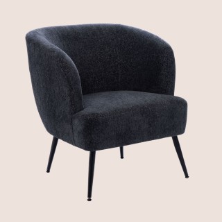 Fauteuil de salon en velours chiné ELVA - HELLIN