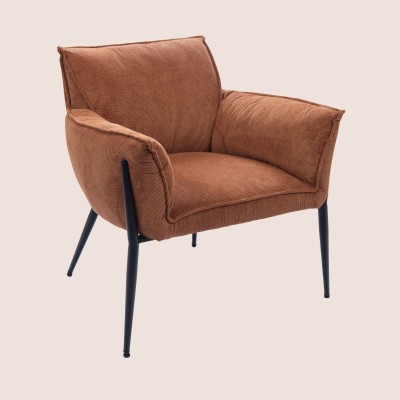 Fauteuil de salon en velours chenille BRIT - HELLIN