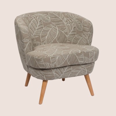 Fauteuil rétro en tissu jacquard motifs floraux DAGOBERT - HELLIN