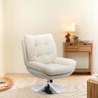 Fauteuil de salon relax pivotant en tissu ERIC - HELLIN