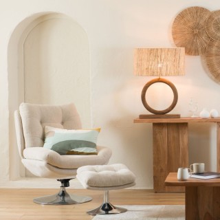 Fauteuil de salon relax pivotant en tissu ERIC - HELLIN