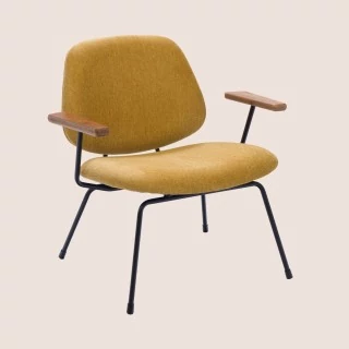 Fauteuil rétro en métal et tissu CASCAIS - HELLIN