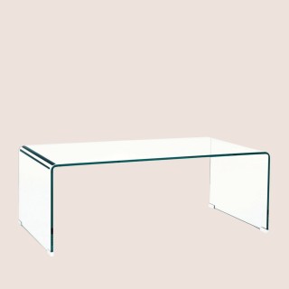 Table basse rectangulaire contemporaine en verre L120 IDORA - HELLIN