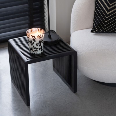 Table basse gigogne carrée en teck recyclé L50 (set de 2) -HELLIN