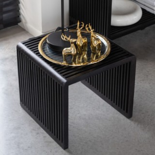 Table basse gigogne carrée en teck recyclé L50 (set de 2) -HELLIN