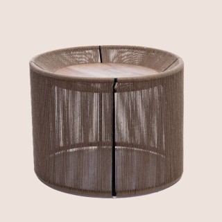 Table basse ronde en métal manguier et jute D66 - HELLIN