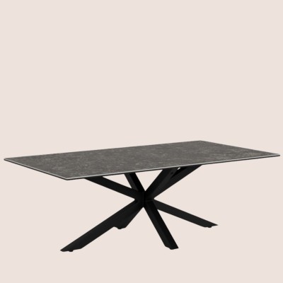 Table basse rectangulaire en céramique et métal L130 CHIPRE - HELLIN