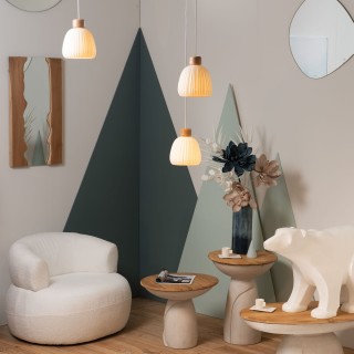 Bout de canapé organique en composite et teck D54 YUKON - HELLIN