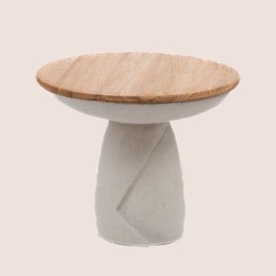 Bout de canapé organique en composite et teck D54 YUKON - HELLIN