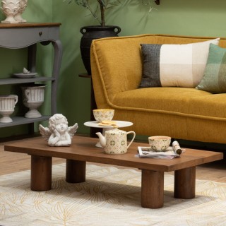 Table basse rectangulaire en manguier 4 pieds L115 OTAVI - HELLIN