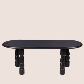 Table basse ovale en bois style ethnique L115 RUNDU - HELLIN