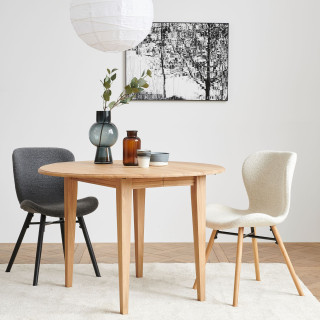 Table ronde à volets en chêne massif  D105 cm - VICTORIA