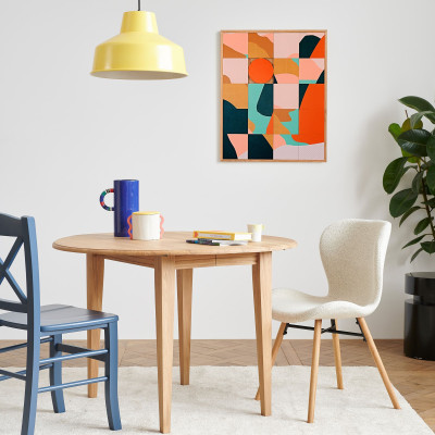 Table ronde à volets en chêne massif  D105 cm - VICTORIA