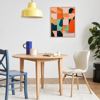 Table ronde à volets en chêne massif  D105 cm - VICTORIA