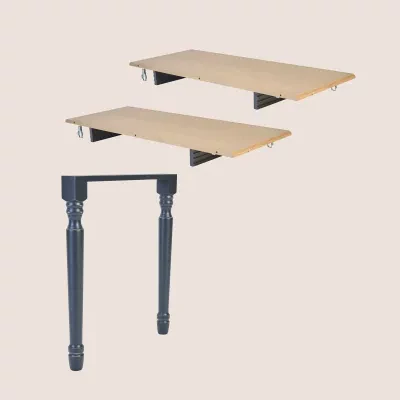 Allonges et pieds pour table ronde extensible en chêne | Hellin