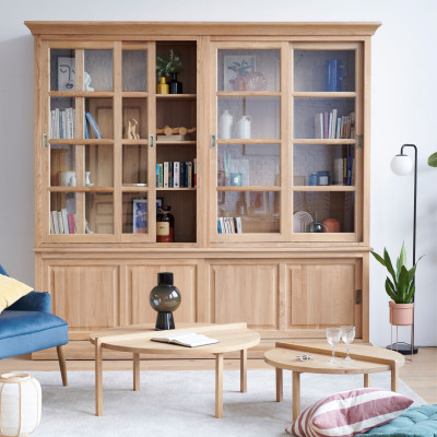 Bibliotheque en chêne massif Victoria : 6 portes - Hellin