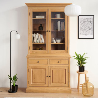 Buffet vaisselier Victoria : chêne patiné - Hellin